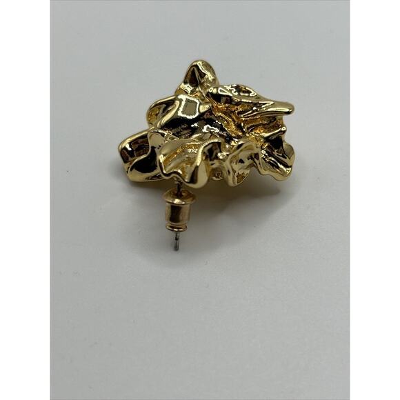 Amber Sceats 24K Gold Plated Reese Sculptural Nugget Style Earrings NWT - Picture 5 of 12